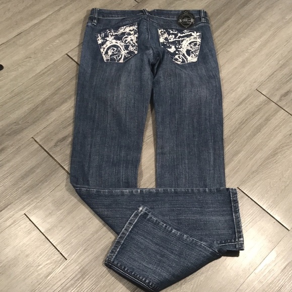 Pepe Jeans London Medium Wash Screen Print Pockets Straight Leg Jeans size 25 - Picture 11 of 12